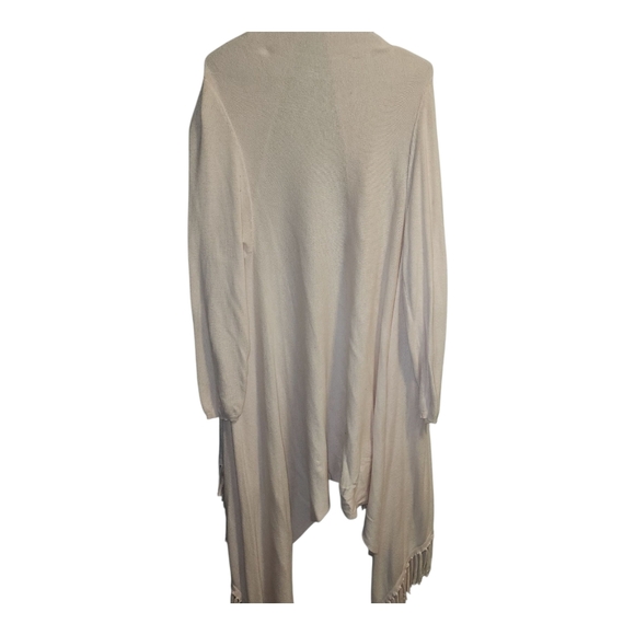 Melissa McCarthy Seven7 Mixed Media Waterfall Cardigan Light pink size 1x - Picture 2 of 6